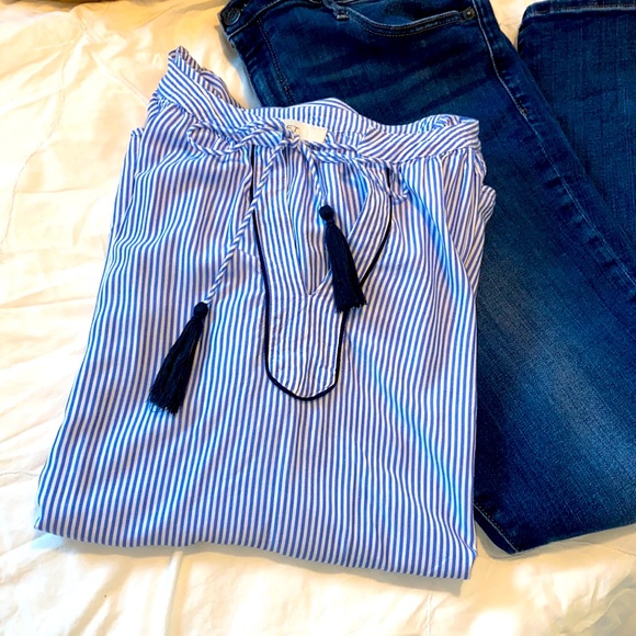 Blue and white stripe top - Picture 1 of 6